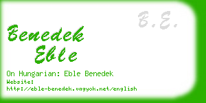 benedek eble business card